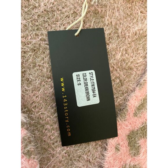 NWT 143 Story by Line up Pink & Cream Leopard Print Open-Front Cardigan Small - Picture 6 of 10